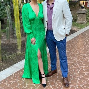 AFRM Green Dress perfect for any Wedding Guest